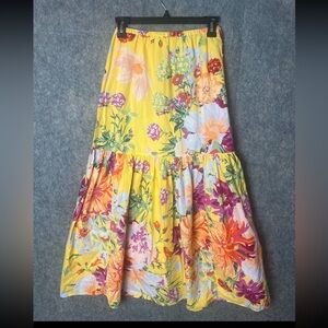 H&M Women‎ Size XS floral layer maxi skirt modest colorful
